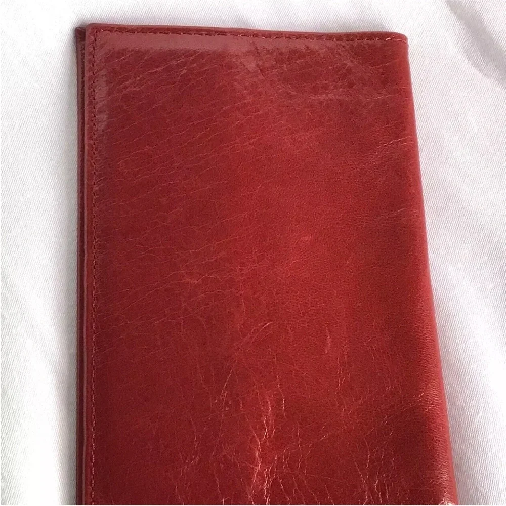 Abas Leather Passport ID Holder Wallet Lined Bifold Made In USA